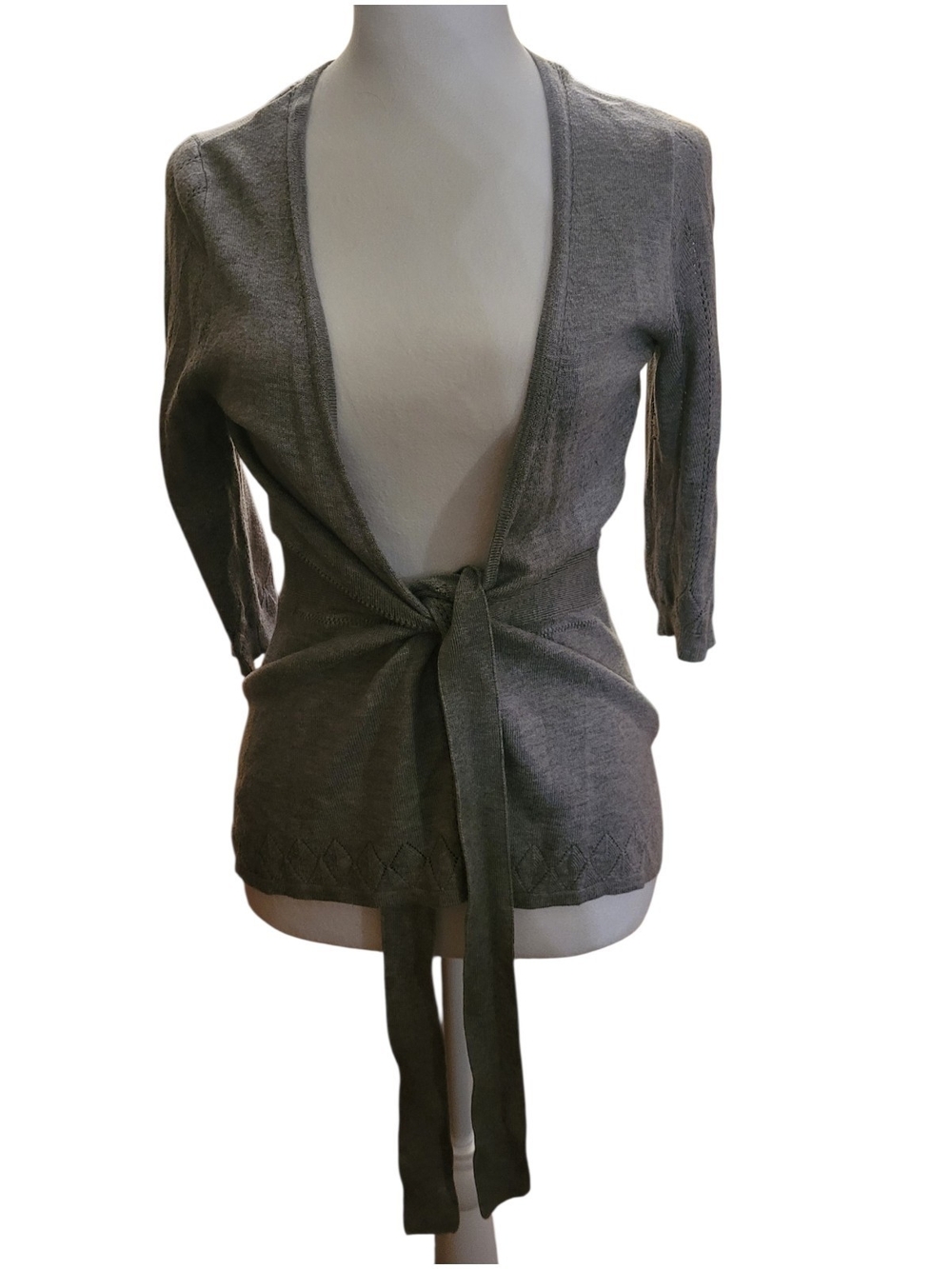 Smart Set Gray Tie-Front Cardigan